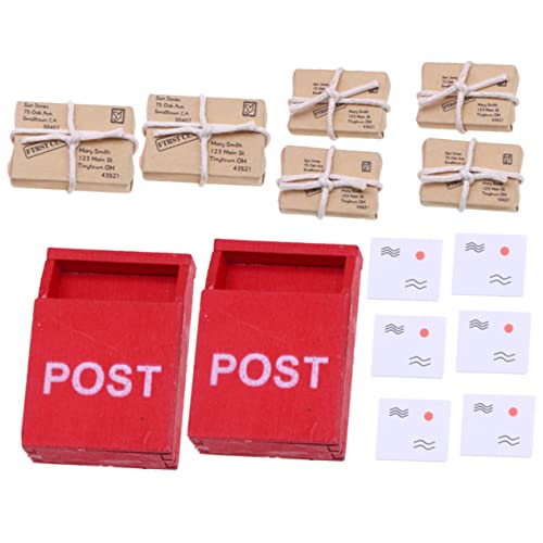 Toddmomy 2 Sätze Miniatur Briefkasten mit Paketen Puppenhaus Dekoration Realistische Postkasten Modelle Kreative Handwerksfiguren für Fantasievolle Bastelsets für Gartenhaus und Puppenhaus von Toddmomy