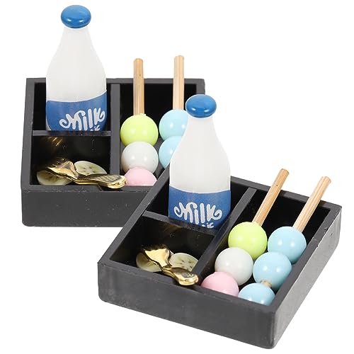 Toddmomy 2 Sätze Miniatur Puppenhaus Kleine Harz Lebensmittel Modelle Miniatur Kaffeetassen und Milchtee für Kreatives Rollenspiel und Küchenzubehör von Toddmomy