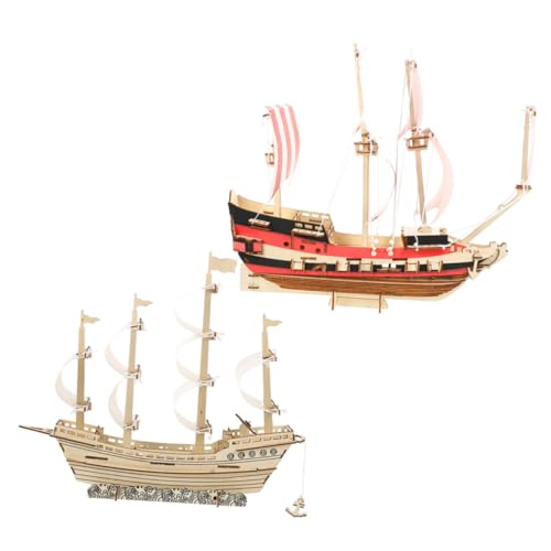 Toddmomy 2 Sätze Segelschiff Puzzle Teilig Holzmodell Bausatz für Erwachsene und Vorgefertigte Holzteile Sicher Einfach Zusammenzubauen Pädagogisches DIY für Jungen und Mädchen von Toddmomy