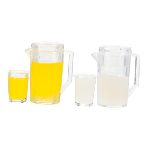 Toddmomy 2 Sätze Teiliges Mini Milch Saftset für Puppenhäuser Lebensechte Dekoration für Kreatives Rollenspiel und Mini Küchenzubehör von Toddmomy