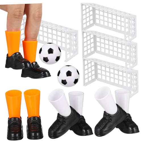 Toddmomy 2 Satz Mini Fingerfußballspiel Set Kleines Tischfußballspiel mit Torabschlüssen Bällen und Mini fußballschuhen Tragbares Plastik Finger Soccer Partyspiel und Geschenk für von Toddmomy