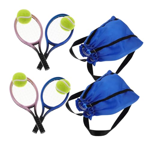 Toddmomy 2 Satz Miniatur Tennisschläger mit Ball für Puppenhaus Realistische Miniatur-sportzubehör Detailreiche Spielfiguren-Accessoires für Puppenhaus-Dekoration und Rollenspiele von Toddmomy