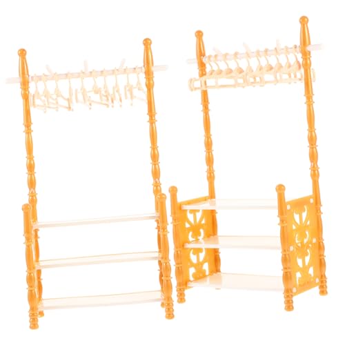 Toddmomy 2 Sets Kleiderständer Puppenmöbel Requisiten Miniaturpuppen Minihaus Kleiderbügel Kleines Kleines Minihaus Möbelaufhänger Kit Wohnkultur Puppenhaus Mini Puppe Bauchmuskeln von Toddmomy