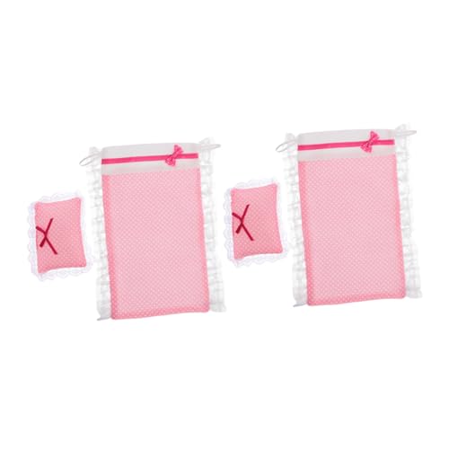 Toddmomy 2sätze Puppenhaus Bettwäsche Set Teiliges Miniatur Schlafzimmer Zubehör Mit Kissen Und Decke Für Puppenbett Und Puppenhaus Hochwertige Verarbeitung Vielseitig Einsetzbar von Toddmomy