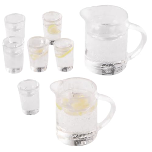 Toddmomy 2 Sets Puppenhaus Miniaturen Wasser Puppenhaus Getränkezubehör Getränke Miniaturbecher Puppenhaus Dekoration Mini Limonadenkessel Minibecher Miniatur Puppenhaus Zubehör von Toddmomy