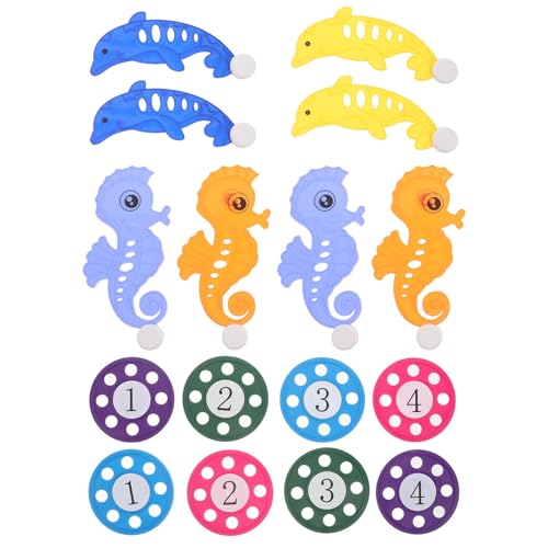 Toddmomy 2 Sets Tauchspielzeug für Kinder – Seepferdchen, Delfin, Taucher, Badespielzeug, Kombination, nummerierte Tauchscheiben – Unterwasser-Trainingsscheiben für Poolpartys und Spiele im Freien von Toddmomy