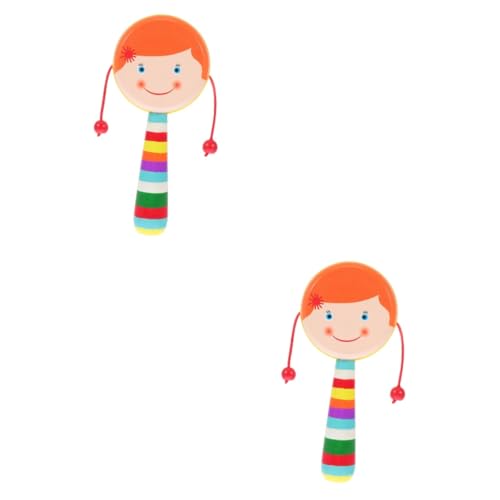 Toddmomy 2 Stck. Holzrassel Montessori Pädagogische Hand Klapptrommel für Junge Mädchen Sensorische Entwicklung und Hand Auge Koordination Sicheres Holzspielzeug für Jungen und Mädchen von Toddmomy