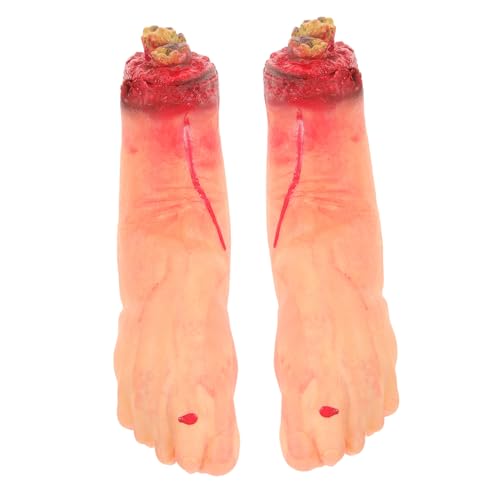 Toddmomy 2 Stck. Horrible Abgetrennte Füße Requisiten für Halloween Realistische Simulation von Gebrochenen Füßen Deko für Grusel und Mottopartys von Toddmomy
