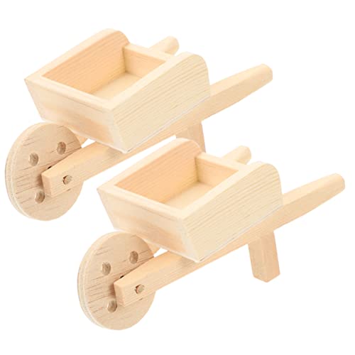 Toddmomy 2 Stck. Mini Holz Schubkarre für Puppenhaus Realistische Miniaturwagen für DIY Garten und Landschaftsdekoration Langlebig und Detailliert Deko für Kreative Toddmomy 2 Stck. Mini Holz Schubkarre für Puppenhaus Realistische Miniaturwagen für DIY Garten und Landschaftsdekoration Langlebig und Detailliert Deko für Kreative von Toddmomy