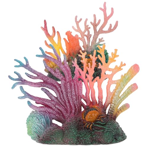 Toddmomy 2 Stück Aquarium Korallen Deko Realistische Künstliche Korallen Pflanzen Landschaftsdeko Mittelgroß Langlebig Farbecht für Fischbecken Zubehör von Toddmomy