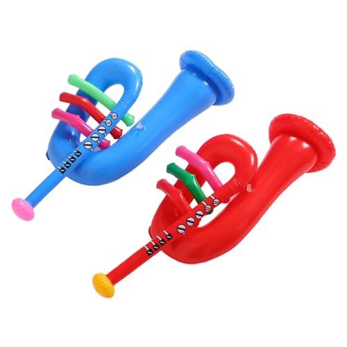 Toddmomy 2 Stück Aufblasbare Trompete Für Kinder, PVC-Material, Leuchtende Farben, Leicht Und Einfach Zu Tragen, Trompete Für Bühnendekoration, Partyzubehör von Toddmomy