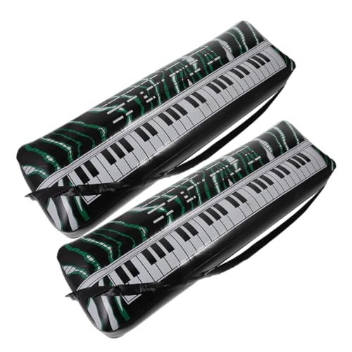 Toddmomy 2 Stück Aufblasbares Teiliges Keyboard Realistisches Musikinstrument Interaktives Klavier für Kleinkinder Party Deko und Musikspielzeug für Drinnen und Draußen von Toddmomy