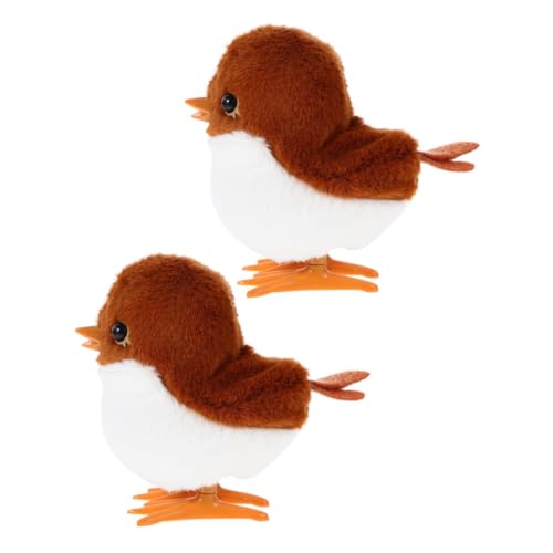 Toddmomy 2 Stück Aufziehspielzeug Wind Up Tier Plüsch Springendes Sparrows Kindergeburtstag Partygeschenk Lernspielzeug Flauschig Langlebig von Toddmomy