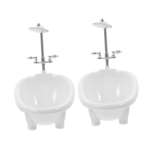 Toddmomy 2 Stück Badewannenmodell Babypuppe Babybadewanne Puppenbadewanne Puppenhaus Badezimmerzubehör Spielzeugbadewanne Puppenhaus Minibadewanne Miniatur Puppenhausbadewanne von Toddmomy