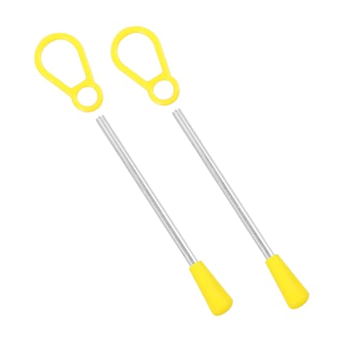 Toddmomy 2 Stück Dreieckshammer Stöcke für Musikinstrumente Performance-Dreieck-Eisenstab Schlagwerkzeug Musikalischer Schlaghammer Teil eines Schlaginstruments Hammerstock Plastik Yellow von Toddmomy