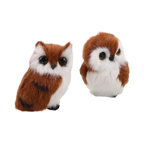 Toddmomy 2 Stück Eulen Plüschtiere Weiches Kuscheltier Realistisches Design Kinderzimmer Dekoration Geschenkidee für Jungen Mädchen Geburtstag Feiertage von Toddmomy