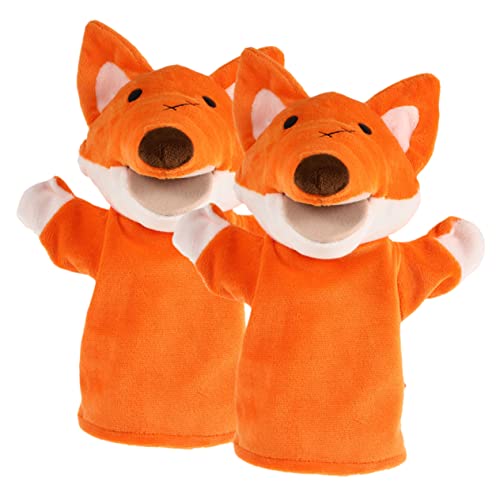 Toddmomy 2 Stück Fuchs Handpuppen aus Weichem Plüsch Leichte und Niedliche Tier Handpuppen für Interaktives für Kindergarten und Familiengeschichten von Toddmomy