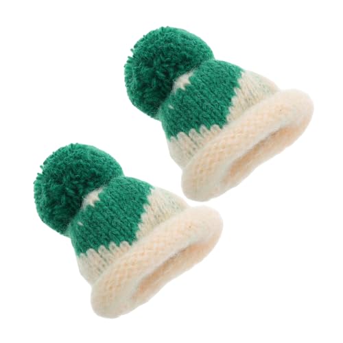 Toddmomy 2 Stück Gestrickte Weinaufsätze, Mütze, Mini-wollmütze, Mütze, Weihnachten, Mini-strickmütze, Miniatur-puppenmütze Zum Basteln, Neujahr, Baumschmuck von Toddmomy