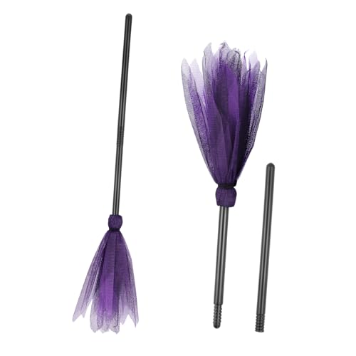 Toddmomy 2 Stück Halloween Hexenbesen aus Hochwertigem Material Dekorative Kostümrequisite für Erwachsene für Fasching Cosplay und Halloween Partys Langlebig und Vielseitig Einsetzbar von Toddmomy