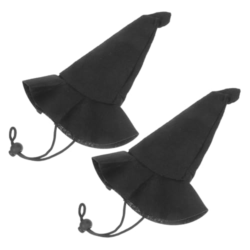 Toddmomy 2 Stück Halloween-hexenhut Hexenhut Topper Puppenhaus-Halloween Halloween-Hut Selber Machen Basteln Mit Hexenhüten Halloween-puppendekor Zaubererhut Black Vlies von Toddmomy