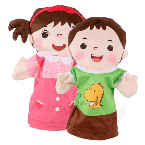 Toddmomy 2 Stück Handpuppen Teilig Handspielzeug Figuren Puppentheater Eltern Junge Mädchen Interaktion Kreatives Waschbares Puppenspiel Zubehör für Jungen und Mädchen von Toddmomy