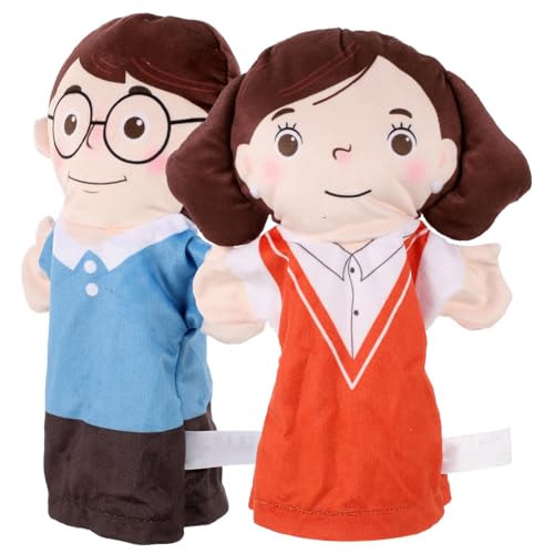 Toddmomy 2 Stück Handpuppen Teilig Realistische Familien Figuren für Kreative DIY Handspielzeuge Pädagogische Puppen für Eltern Junge Mädchen Interaktion und Rollenspiel von Toddmomy