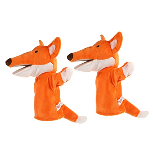 Toddmomy 2 Stück Handpuppen für Plüschige Cartoon Fuchs Handpuppen zum Geschichtenerzählen und Rollenspiel Interaktives Lernspielzeug für Vorschule und Zuhause von Toddmomy