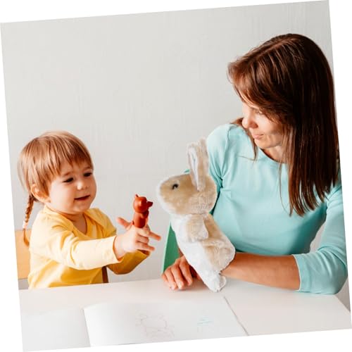 Toddmomy 2 Stück Hasen Handpuppen aus Hochwertigem Material Interaktives für Kreative Kuscheltiere zum Geschichtenerzählen und Spielerischem Lernen Farblich Sortiert Zufällige Farbe von Toddmomy