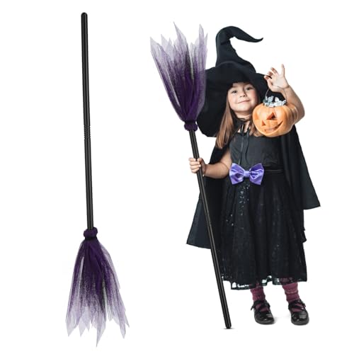 Toddmomy 2 Stück Hexenbesen Halloween Kostüm Zubehör aus Leichtem Kunststoff Fliegender Besen für Kinderkostüme und Mottopartys Sicher für Schulveranstaltungen und Halloween Feiern von Toddmomy