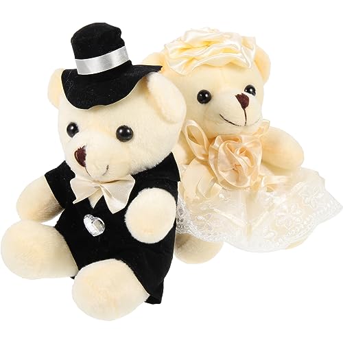 Toddmomy 2 Stück Hochzeitsbären Paar Plüschbär Hochzeit Dekoration Große Süße Brautpaar Figuren als Hochzeitsgeschenk Begleiter für Deko von Toddmomy