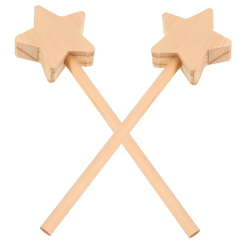 Toddmomy 2 Stück Holz Fee Sternform zum Bemalen DIY Kreativspielzeug für Handgefertigte Unbemalte Bastelstäbe für Party und Fantasievolles Gestalten von Toddmomy