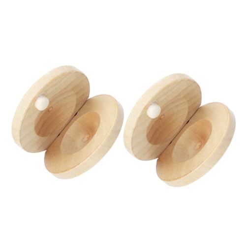 Toddmomy 2 Stück Holz Finger Kastagnetten Kleine Percussion Instrumente aus Naturholz für Musikspielzeug Musikinstrumente und Eltern Kommunikation von Toddmomy