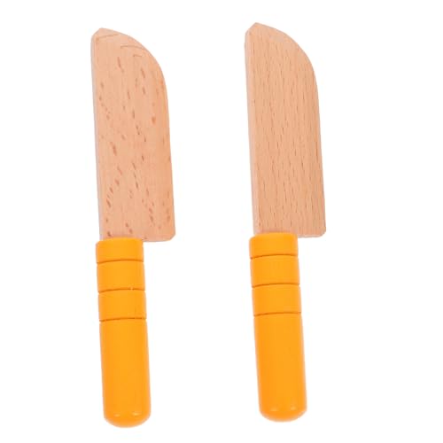 Toddmomy 2 Stück Holz Schneidmesser Teiliges Realistisch Gestaltetes Küchenspielzeug für Fördert Kreativität und Feinmotorik Langlebiges Holzmaterial für Rollenspiele und DIY Dekoration von Toddmomy