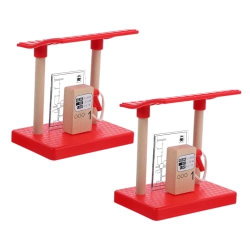 Toddmomy 2 Stück Holz Zug Gleis Zubehör Teiliges mit und Straßensperre Kindersicheres Holzspielzeug für Realistische Eisenbahn Szenen für Vorschule und Zuhause von Toddmomy
