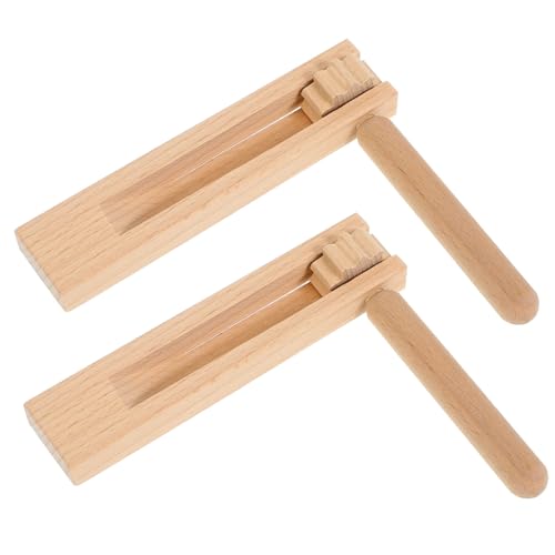 Toddmomy 2 Stück Holzratchet Geräuschmacher Musikinstrumente für Handgefertigte Percussion Spielzeuge Musikalität für Drinnen und Draußen von Toddmomy