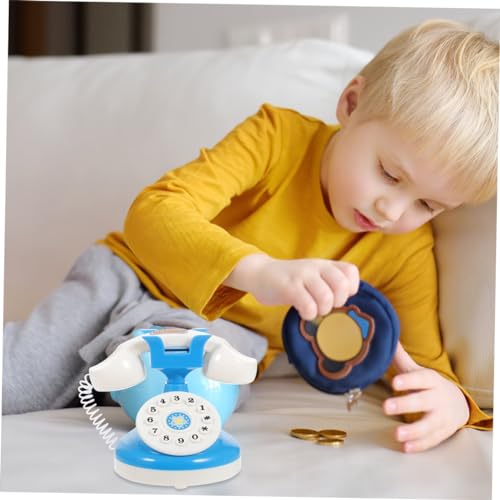 Toddmomy 2 Stück Kleines Kunststoff Retro Telefon mit Licht Pädagogisches für Vorschulkinder zur Zahlen und Farberkennung Fördert Koordination und Reaktionsfähigkeit für Rollenspiele von Toddmomy