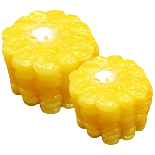 Toddmomy 2 Stück Künstliche Mais Scheiben Teilig Realistische Dekoration Lebensmittelecht PVC Helle Farbe Fotorequisite für Küche Restaurant Catering von Toddmomy