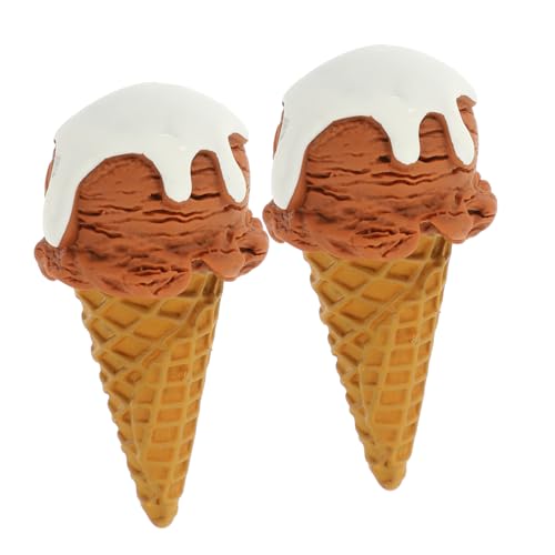 Toddmomy 2 Stück Künstliches Eiscreme Modell Realistische Dessert Dekoration für Fotografie und Party Schokoladenfarbe Hochwertiges Langlebig und Kreativ von Toddmomy