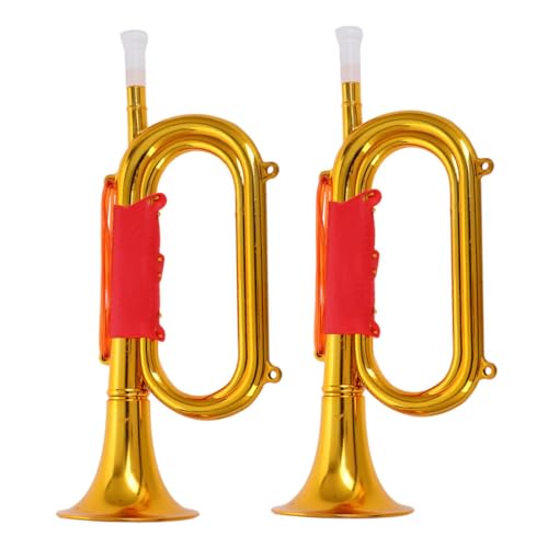 Toddmomy 2 Stück Laden Sie Requisiten Auf Mini-trompete Geräuschemacher Musikinstrument Trompete Scouting Trompete Signalhorn Kleine Trompetenspielzeuge Party-Horn Golden Plastik von Toddmomy