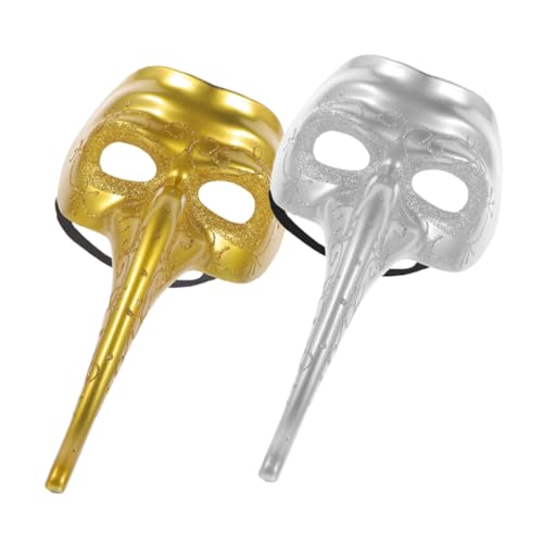 Toddmomy 2 Stück Lange Nasenmaske Erwachsene Männer Dampfpunk Große Nasenmaske für Maskerade Party Halbgesichtsmaske Maskerademaske für Jungen Party-Gesichtsmasken Plastik von Toddmomy