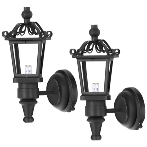 Toddmomy 2 Stück Maßstab Miniatur Vintage LED Wandlampe für Puppenhaus Dekorative DIY Wandleuchte für Kinderzimmer und Miniaturhäuser von Toddmomy