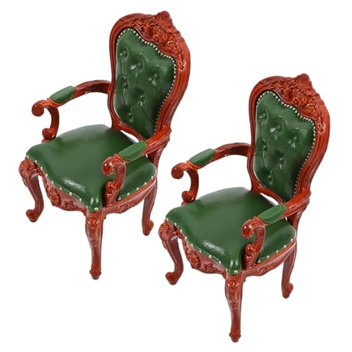 Toddmomy 2 Stück Maßstab Retro Sessel aus Holz für Puppenhaus Wohnzimmer Dekoration Sammler Toddmomy 2 Stück Maßstab Retro Sessel aus Holz für Puppenhaus Wohnzimmer Dekoration Sammler von Toddmomy