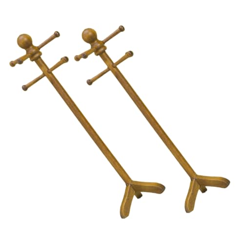 Toddmomy 2 Stück Maßstab Vintage Mantel und Hutständer Mini Kleiderbügel für Puppenhaus Dekoration und Spiel von Toddmomy