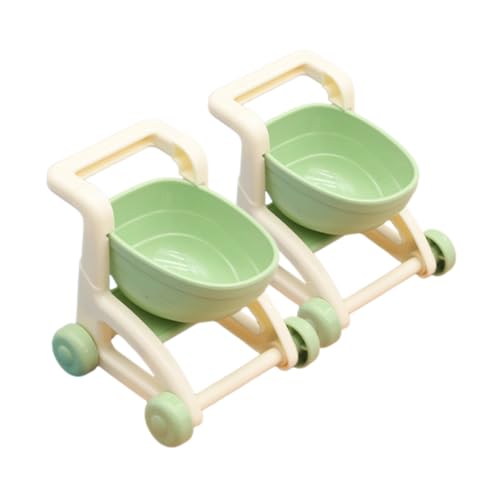 Toddmomy 2 Stück Mini Einkaufswagen Kaufladen Wagen Realistische Simulation Leicht Robust für Rollenspiele Fördert Fantasie und Motorische Fähigkeiten bei Jungen und Mädchen von Toddmomy