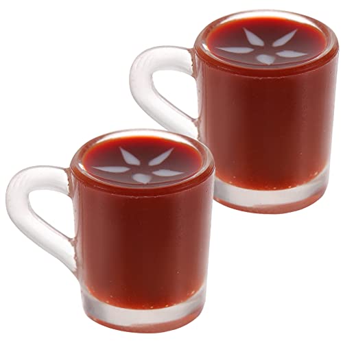 Toddmomy 2 Stück Mini-Hausverzierung Mini-Hausschmuck Miniatur-Puppenhauszubehör Mini-Kaffeetassenmodell Mini-Hausspielzeug für Kinderspielzeug Harz Light Brown von Toddmomy