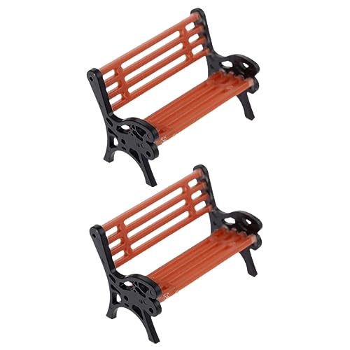 Toddmomy 2stücke Miniatur Gartenbank Resin Puppenhaus Möbel Für Landschaftsdekoration Elegante Mini Couch Für Mikro-gärten Und Miniaturprojekte von Toddmomy