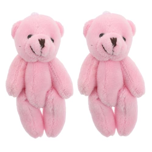 Toddmomy 2 Stück Mini Plüschbär Teilig Rosa Kuscheltier Puppenhaus Deko Sammelfigur Kinderspielzeug Kreative Miniatur Bären für Rollenspiele und DIY Projekte von Toddmomy
