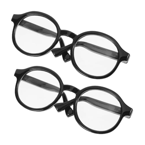 Toddmomy 2 Stück Mini Puppenbrille Schwarz Transparent für Puppen Modische Sichere und Weiche Brillendeko für Puppenkleidung Einfach Anzuziehen und Abnehmbar Zubehör für Puppenhaus und von Toddmomy