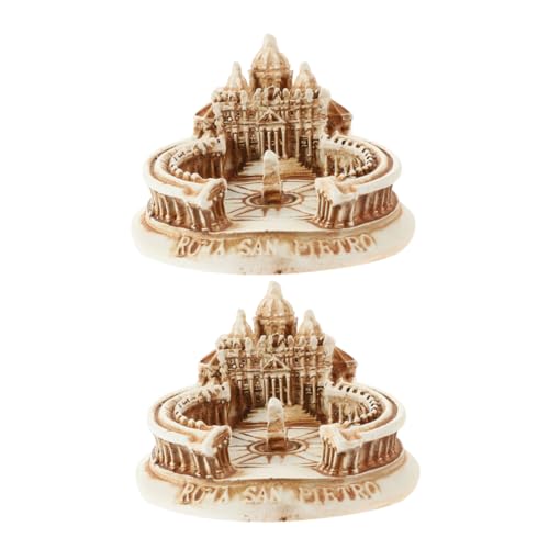 Toddmomy 2 Stück Kleiner Modell San Pietro aus Resin Miniatur Dekoration für Zuhause und Büro Architektonische Requisite Sammlerstück Detailreiche Kleiner Gebäudedekoration von Toddmomy