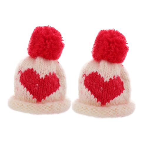 Toddmomy 2 Stück Mini Strickmütze Kleine Strickmützen Zwergenmütze Puppenmützen Mini Beanie Mützen Puppenmützen Zubehör Gestrickte Dekormützen Weinflaschenaufsatz Mütze DIY von Toddmomy